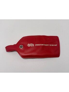 Vintage Patterson Travel Red Patent Leather Luggage Tag